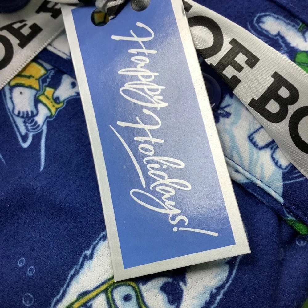Joe‎ Boxer 3 Piece Blue Polar Bear Fleece Pajama Set Boys Medium 8 Button Up Top